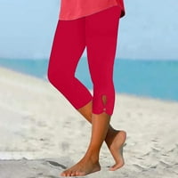 Lolmot joga hlače s visokim strukom za žene Ljetne čvrste boje Capris hlače koje odgovaraju vitkim ugradljivim