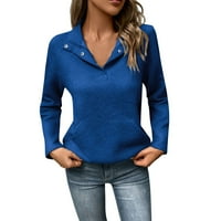 Ženske kapuljače Essentials Hoodie Ženski dugi rukav stojeći ovratnik jesenski i zimski džemper plavi l