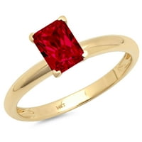 prsten od žutog zlata od 18 karata s prozirnim dijamantom od imitacije smaragdno izrezanog dijamanta 10,25