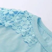 Bluze za žene, elegantni Casual jednobojni čipkasti puloveri s dugim rukavima majice za mršavljenje, plavi, uh-oh
