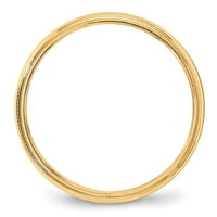 Zaručnički prsten polukružnog oblika od žutog zlata s sitnozrnatim karatom, veličine 8,5