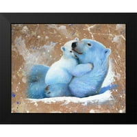 Shamard, Jean-Marc Black uokvirena suvremena muzejska umjetnička gravura pod nazivom Polarni medvjed s mladunčetom