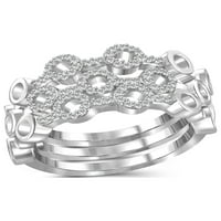 Dijamantni prstenovi na draguljima za žene - karatni bijeli dijamantni prsten nakit - 0. Sterling Silver Bendove