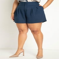 Ženske kratke hlače s visokim strukom, Plus veličine, kratke