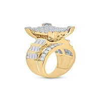 Zlatna zvijezda 14KT žuto zlato okrugli dijamantni Cindys snova klaster zaručnički zaručnički prsten CTTW