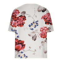 Fnochy V-izrezi za žene Ljetni klirens Lagana moda casual plus size Scenic Cvjetovi tiskarski vrhovi majica