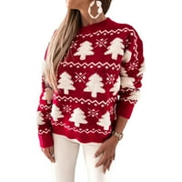 Dijamantni džemperi za žene heklani puloveri casual odijelo za odmor u božićnom stilu
