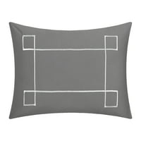 4-dijelni set pokrivača za poplune s reverzibilnim geometrijskim uzorkom, alternativni, sivi