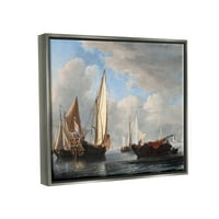 Yacht i druga plovila Stupell Industries Willem van de Velde Classic Slikarstvo Slikanje sjajno siva plutajuća