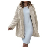 Ženski kaput s kapuljačom zimski topli vuneni kaput pamučni kaput Vanjska odjeća bijela jakna u boji