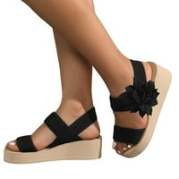 Ljetne rimske sandale za Žene Ležerne modne sandale s otvorenim nožnim prstima s cvjetnim uzorkom kožne sandale