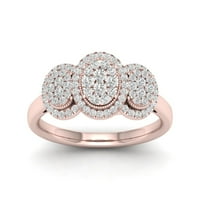 12K dijamantni zaručnički prsten od 10k ružičastog zlata