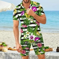 Kratke hlače s kratkim rukavima s kratkim rukavima, ležerna košulja, Set za plažu, Muška proljetno-ljetna ležerna