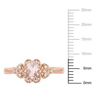 Miabella Women Ct T.G.W. Morganite i Diamond Accent 10k ružičasti zlatni prsten