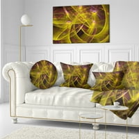 Jedinstveni žuti fraktalni plamen - Sažetak jastuka za bacanje - 12x20