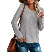 Žene Plus size rasprodaja ženski pulover za slobodno vrijeme s okruglim vratom pleteni džemper vrhovi dugih rukava