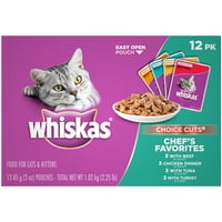 Whiskas Choice reže kuharske favorite sorte mokre mačje torbice za hranu, Oz. Torbice