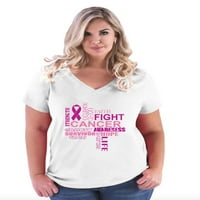 Normalno je dosadno - ženska majica s V -izrezom plus veličine, do veličine - borite se protiv raka dojke