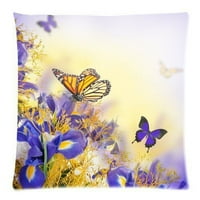 Kućni dekor šareni šareni leptir s cvijećem, jastučnica s patentnim zatvaračem, tiskana jastučnica s dvije strane