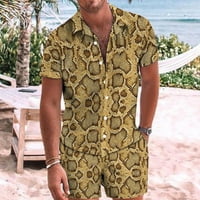 Muški Kratki Setovi, Muški Havajski setovi odjeće za plažu, boho ljetna košulja, kratke hlače, 2 komada, muški