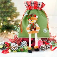 & Reljefna božićna mrežasta torba viseći ukras za lutku slatka torba za pohranu punjenje slatkiša poklon za obitelj