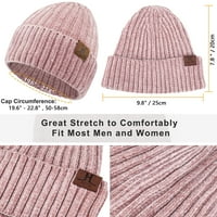 Fantastična zona žena muškarci zima topli šešir beanie dugi šalovi rukavice s dodirnim ekranom pleteni set, ružičasta