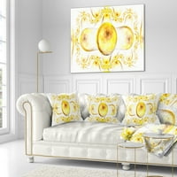 Jedinstveni žuti egzotični uzorak na bijelom - Abstraktni jastuk za bacanje - 16x16