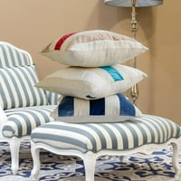 Dekorativne plave jastučnice 12 12, baršunasti i laneni jastuci za kauč, Moderni prugasti stil-baršunasta vrpca