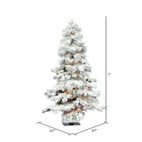 Umjetno božićno drvce od jata od smreke od 7' s prozirnim svjetlima