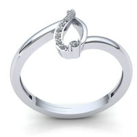 Prirodni 0,33ct okrugli rezani dijamantski dame naglasak Personalizirani godišnjica vjenčana benda solidna 10k