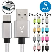 Afflu USB Type C kabel kabel za brzo punjenje 3ft USB-C Type-C 3. najlonski kabel za sinkronizaciju podataka za