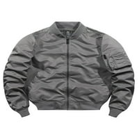 Muška vanjska odjeća otporna na vjetar s patentnim zatvaračem sprijeda ležerna ugrađena radna jakna u punoj boji