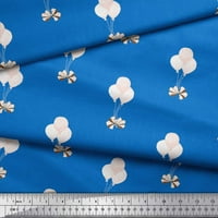 Plava pamučna tkanina od Batiste od tkanine Mašna i balon za djecu, zanatska tkanina širine dvorišta