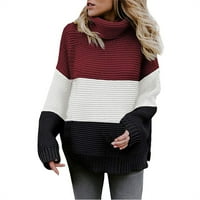 Ženske veste i zimske ženske casual dolčevite puloveri bluze pleteni vrhovi s dugim rukavima džemperi