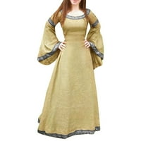 Ženski Gornji dijelovi, kostimi za kosplej, gotička retro haljina s korzetom s dugim rukavima, 3-inčna smeđa jesen