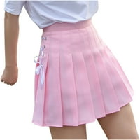 Traper suknje Ženska teniska suknja jednobojna plisirana modna suknja A kroja protiv izgaranja ružičasta kratka