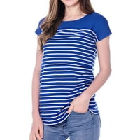 CacomMark pi ženke materinstva majica za trudnoću košulje za njegu bluza pruga kratki rukavi dojenje odjeće
