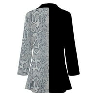 Ženski kardigan s printom, svečano odijelo, reveri s dugim rukavima, poslovni uredski sako, kaput, bluza