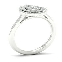 14-karatni dijamantni zaručnički prsten od 10-karatnog bijelog zlata u obliku kruške u obliku kruške