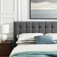 Krevet s baršunastom platformom u sivoj boji