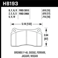 Performanse Hawk HB193F. Kočione pločice - HPS Compound - Prednje-stražnje - Kit sjedećih mjesta odaberite: 2009