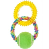 Pugslies s dvostrukim prstenom teniskom loptom interaktivni pseći igračka
