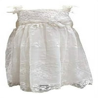 Vintage bijela čipkasta haljina u obliku A kroja za djevojčice Bez rukava
