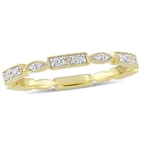 Prsten vječnosti s geometrijskim dizajnom od žutog zlata od 10 karata s dijamantom.