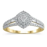 Zaručnički prsten od markiznog dijamanta u 10k žutom zlatu od 10k, Veličina 9