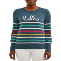 Tanki pulover pulover s grafičkim uzorkom s dugim rukavima