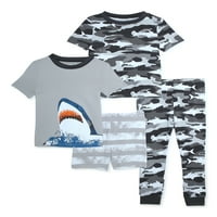 Ugodni džemovi za bebe i mališani dječak set pidžama za spavanje, 4-komad, veličine 12m-5t