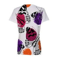 Ženska bluza s izrezom i printom u obliku slova u, majica kratkih rukava, ljetni vrhovi, vrhovi za vježbanje,