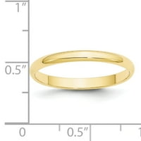 Prsten od najfinijeg žutog zlata od 10 karata u polukružnom obliku, veličine 6,5