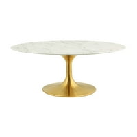 Stolić za kavu od kultiviranog mramora od 42 u zlatnoj bijeloj boji